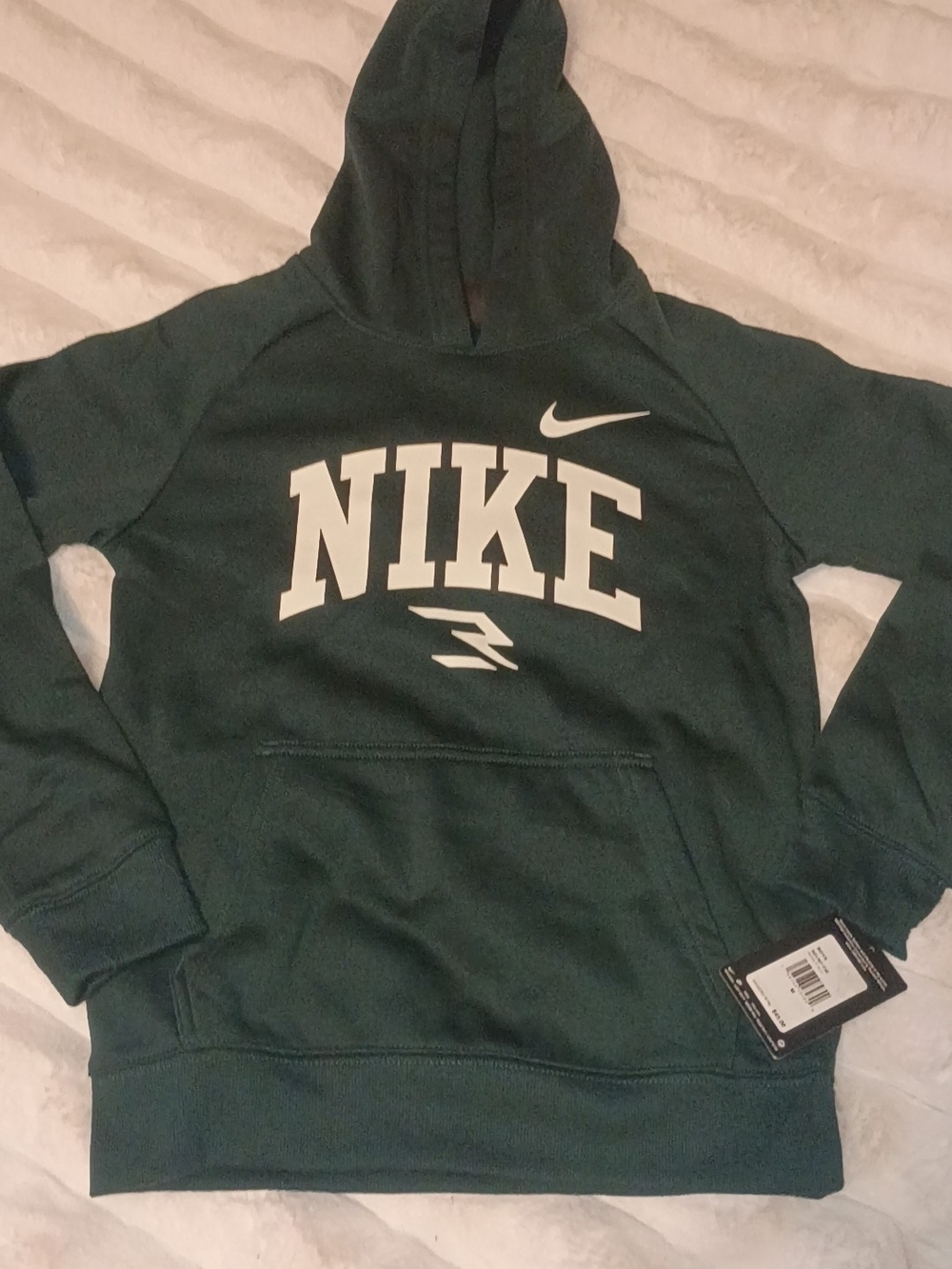 Nike Forest Green Pullover Hoodie with White Swoosh